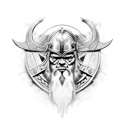 Viking raven thor odin tattoo design idea
