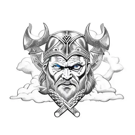 Viking raven thor odin tattoo design idea