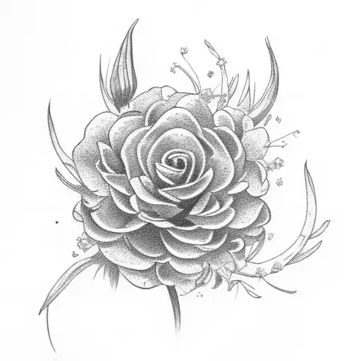 black ink carnation flower. black ink freesia flowers. black ink alstromeria flowers. black ink Gerbera flowers. colored tattoo design idea