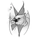 cardinal flying tattoo design idea