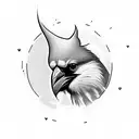 cardinal flying tattoo design idea
