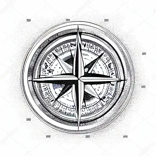 Compass tattoo design idea
