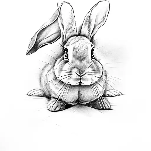 bunny love tattoo design idea