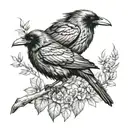 two ravens tattoo design idea