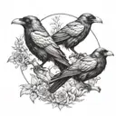 two ravens tattoo design idea
