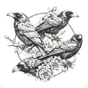 two ravens tattoo design idea