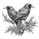 two ravens tattoo design idea