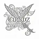 the word established in cursive or script and then the year 1992 under it, for a back of neck tattoo  tattoo design idea