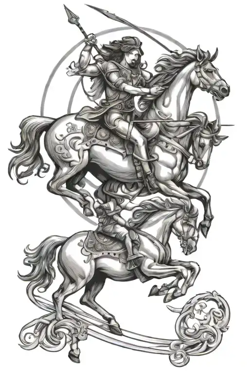 sagittarius and taurus tattoo design idea