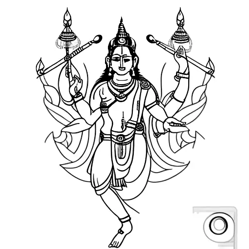 A minimalist tattoo of Lord Rama tattoo design idea