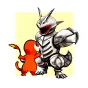 charmander con armadura tattoo design idea