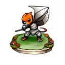 charmander con armadura tattoo design idea