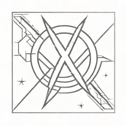 X-Men and Avengers logo blended tattoo design idea