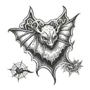 bat on neck tattoo design idea