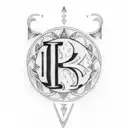 I need a tattoo for my upper left arm that focus around the initials RCB and the date 8/28/2023 tattoo design idea