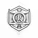 I need a tattoo for my upper left arm that focus around the initials RCB and the date 8/28/2023 tattoo design idea