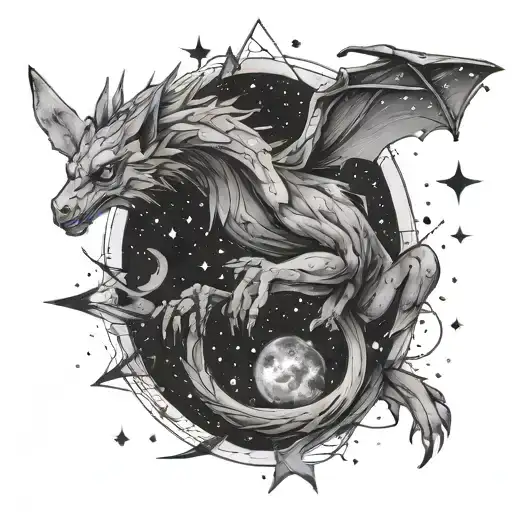 Draco constellation tattoo design idea