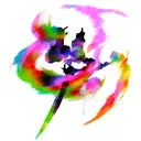 arm, shadows, eyes, anime, colorful tattoo design idea