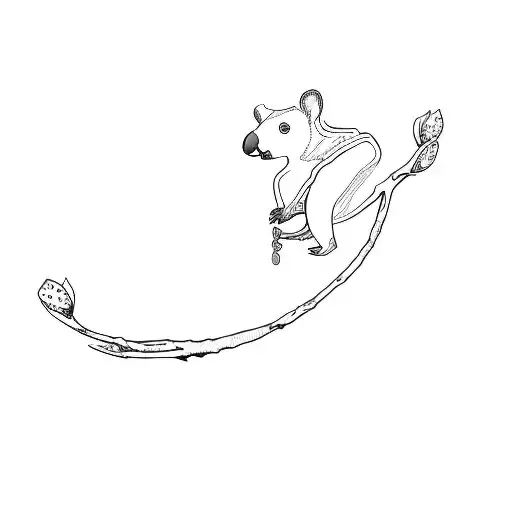 mach aus dem einen Ast an dem 2 Koalas hängen2 koal tattoo design idea