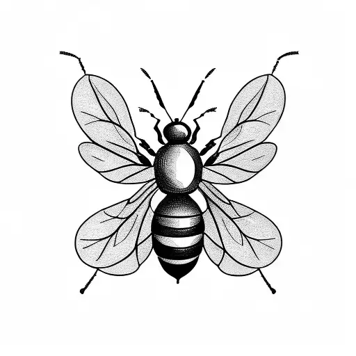 A creative tattoo design featuring a bee and ant working together in a natural setting, symbolizing the interconnectedness of all living beings tattoo design idea