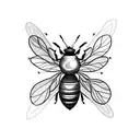 A creative tattoo design featuring a bee and ant working together in a natural setting, symbolizing the interconnectedness of all living beings tattoo design idea