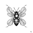 A creative tattoo design featuring a bee and ant working together in a natural setting, symbolizing the interconnectedness of all living beings tattoo design idea