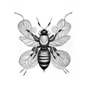 A creative tattoo design featuring a bee and ant working together in a natural setting, symbolizing the interconnectedness of all living beings tattoo design idea