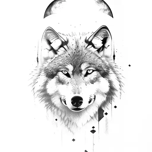 wolf pack family sleeve black and grey tattoo design idea