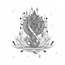 A self-love mantra written in musical notes tattoo design idea