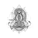 A self-love mantra written in musical notes tattoo design idea