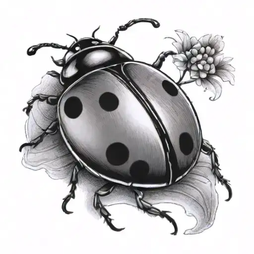 ladybug and phrase god is gracious tattoo design idea
