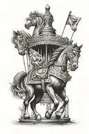 carousel horse  tattoo design idea