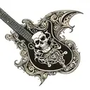 radiers and metallica combo, electric guitar with skull tattoo design idea