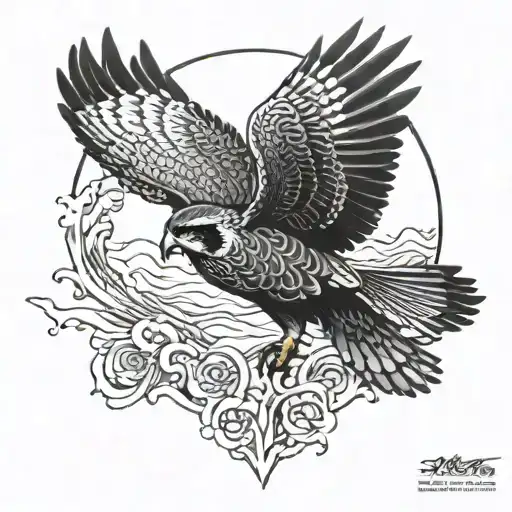 nz falcon diving tattoo design idea