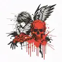 Death note with the name Roma tattoo design idea