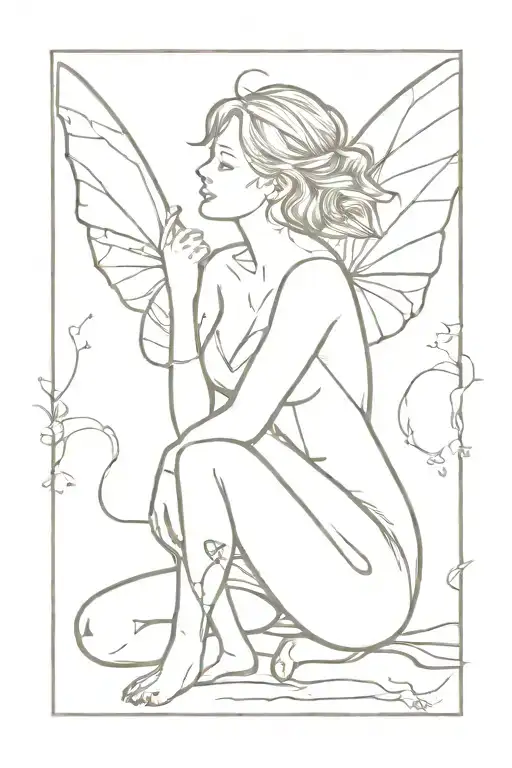 Fairy with top surgery scars wounds tattoo design idea