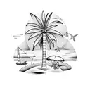 beach ,Colombia family  tattoo design idea