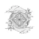 beach ,Colombia family  tattoo design idea