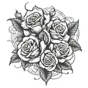 three roses tangled together  tattoo design idea