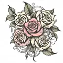 three roses tangled together  tattoo design idea