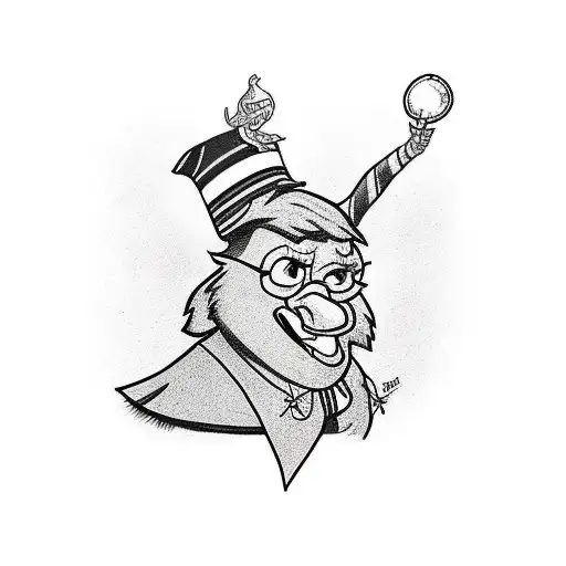 desenho do Olaf com o chapéu seletor do Harry Potter tattoo design idea