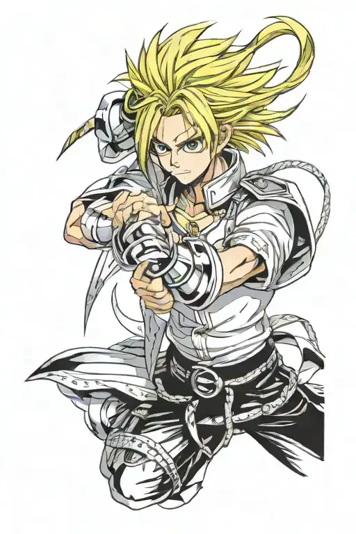 Hunter x Hunter kurapika chain around arm sleeve tattoo design idea