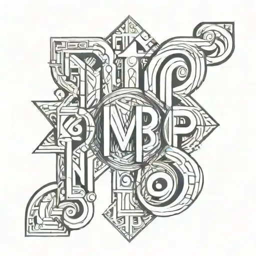 letters M & P hidden tattoo design idea