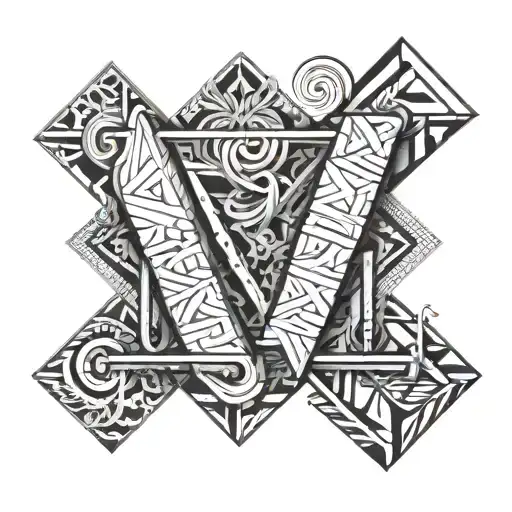 letters M & P tattoo design idea