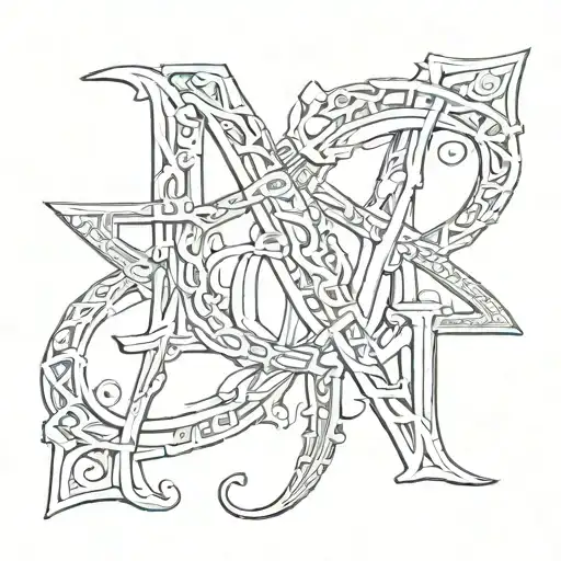 letters M & P intertwined tattoo design idea