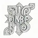 letters M & P hidden tattoo design idea