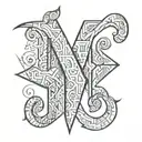 letters M & P hidden tattoo design idea