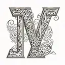 letters M & P hidden tattoo design idea