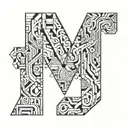 letters M & P hidden tattoo design idea