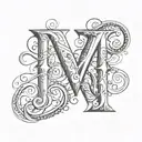 letters M & P intertwined tattoo design idea